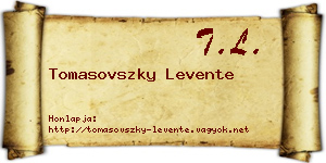 Tomasovszky Levente névjegykártya